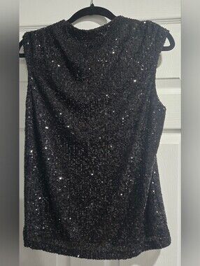 Cable & Gauge Black Sequin Sleeveless Prom Dress Top